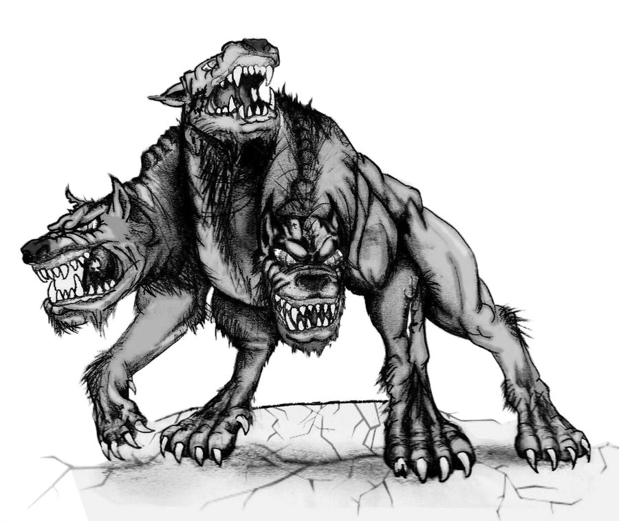 Рисованный карандашом Цербер